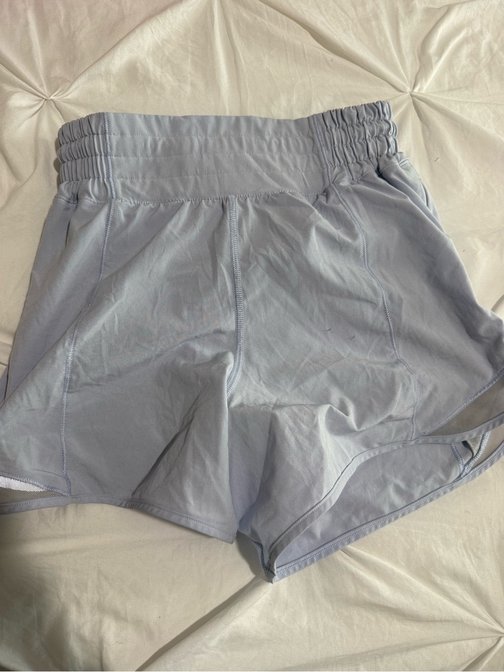 lululemon athletica Light Blue High-Waist Run/Train Shorts